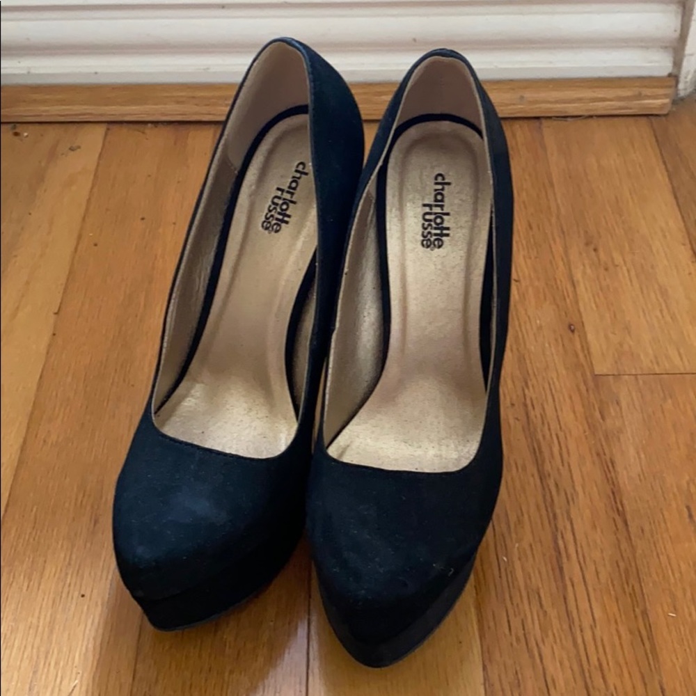 Black suede Charlotte Russe heels